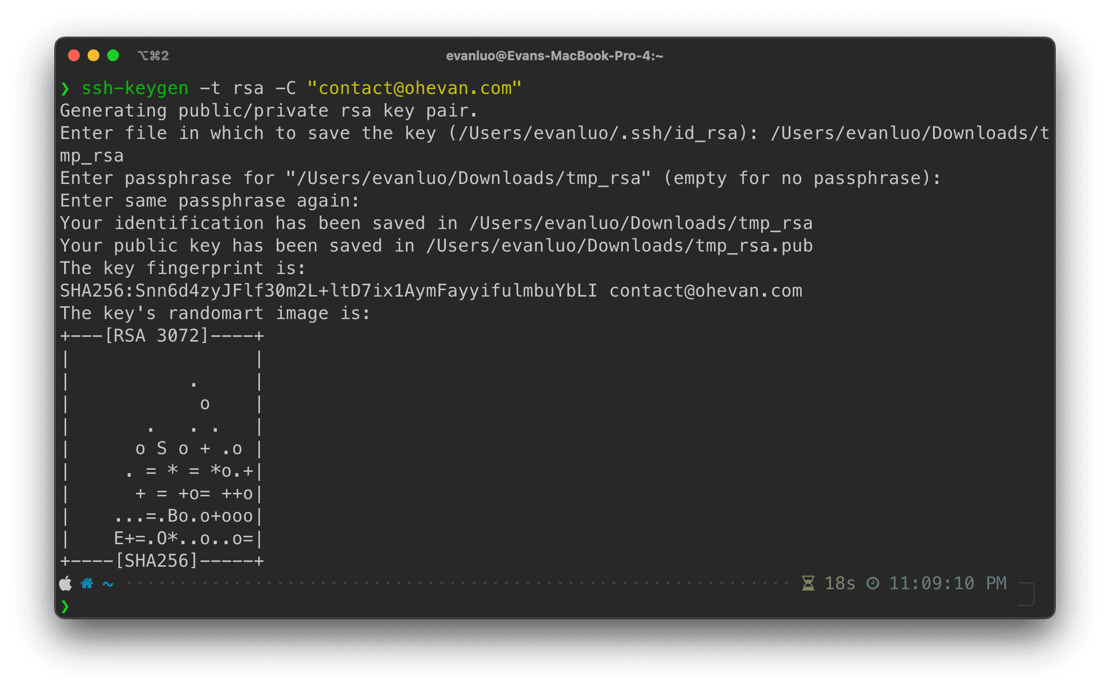 Generating an SSH key